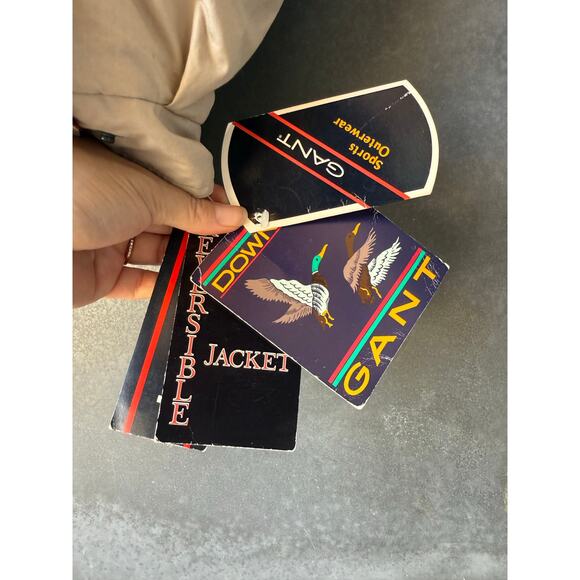 DEADSTOCK Vintage 90s GANT Reversible  Bomber Down Jacket- Beige  XL NWT - Picture 9 of 9